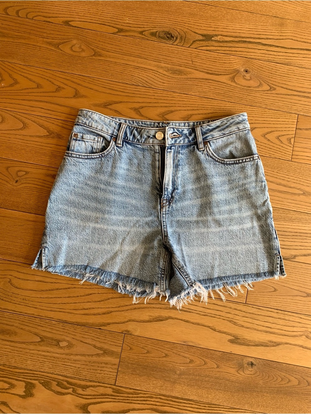 RW&CO Classic High-Rise Light Blue Denim Cutoff Shorts